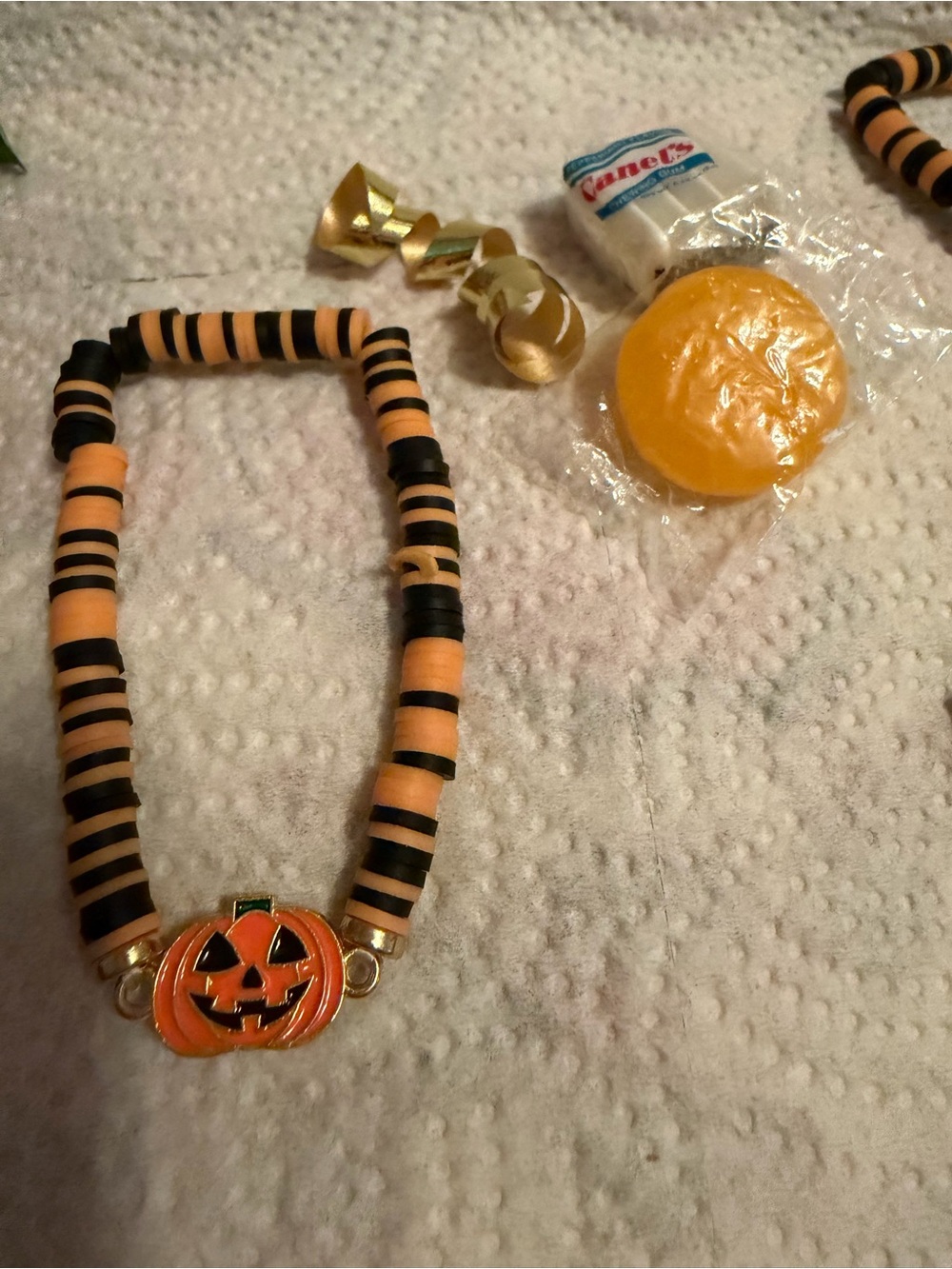 Halloween Kids Pumpkin Necklace - Orange & Black NEW NWT